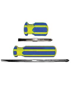 Отвёртка FIT коротыш 6х32мм с перестаным жалом сине-желтая ручка CrV (56212i)