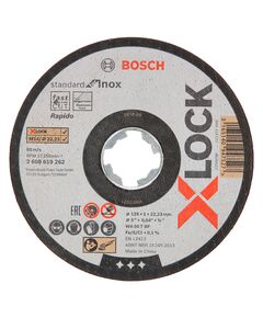 Диск отрезной BOSCH 125x22.23х1.0 по металлу нерж. X-LOCK (2608619262) Standard for Inox