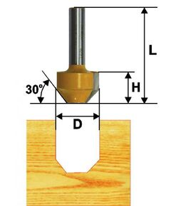 Фреза ЭНКОР пазовая фасонная ф.11.9х13 хв.8мм 20° (10511э)