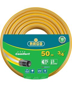 Шланг поливочный RACO COMFORT 3/4", 50м 25атм трёхслойный, армированный (40303-3/4-50)