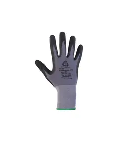 Перчатки JETA SAFETY JN031-XL, защитные промышленные трикотажные из синтетической пряжи (полиэстер) с микронитриловым покрытием ладони, цвет серый
