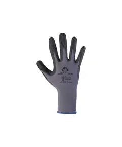 Перчатки JETA SAFETY JN041-L, защитные промышленные трикотажные из синтетической пряжи (полиэстер) с пенонитриловым покрытием ладони, цвет серый