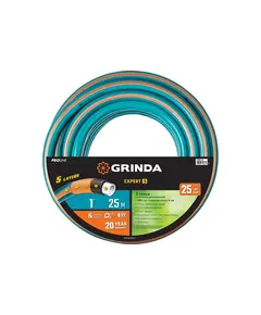 Шланг поливочный GRINDA PROLine EXPERT 5 1″ 25 м 25 атм пятислойный плетёное армирование, (429007-1-25)