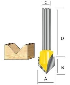 Фреза MAKITA V-образная 90° 15,9х12,7х12х38х2Т
