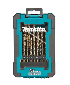 Набор сверл по металлу MAKITA HSS-Сo, 19 шт. (1-10 мм, шаг 0.5 мм)