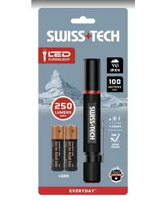 Фонарик 2AA, 100/50 м, алюминиевый корпус SWISS+TECH