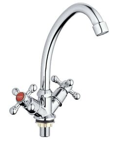 Смеситель ZEGOR DMX4-A605 двурукий для кухни на гайке эконом