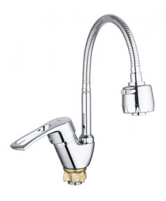 Смеситель ZEGOR YUB4-E181 для кух мойки с гибким изливом, ø40, гайка (корона)