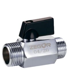 Кран мини шаровой ZEGOR FM03 1/2", (CW617N) штуцер-штуцер