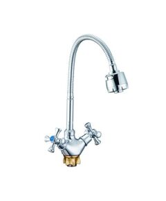 Смеситель ZEGOR DTZ4-E827 для кухни на гайке стандарт (рефликторный излив)