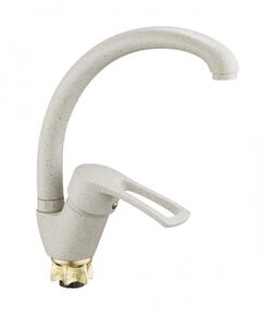 Смеситель ZEGOR YUB4-A181KS для кухонной мойки с пов. круглым изливом, ø40, гайка (корона), песочный