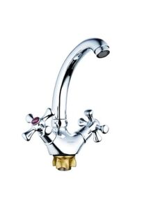 Смеситель ZEGOR DTZ4-C827 для кух. мойки с пов. изливом, кер (1/2) 180°, гайка (корона)