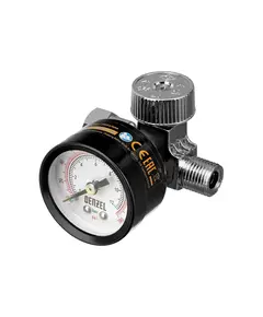Регулятор давления с манометром для краскораспылителя Denzel K1500, 12 бар, 1/4"