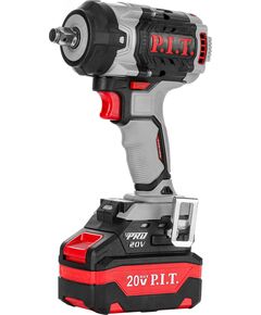 Аккумуляторный гайковерт ударный P.I.T. PIW20H-600A/2, 20 В, 600 Нм, 1/2", бещет., 3 ск, 0-2800 уд/мин, 2х4 Ач