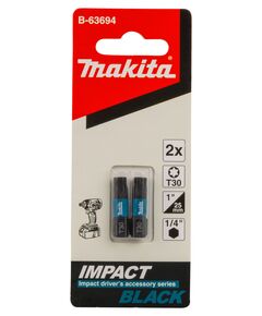 Насадка MAKITA бита T30,  Impact Black 25 мм, C-form, 2 шт.