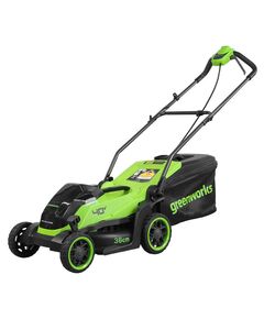 Аккумуляторная газонокосилка GREENWORKS GD40LM361, 40V, 36 см, бесщеточная, c 1хАКБ 4Ач и ЗУ