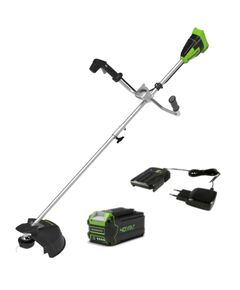 Аккумуляторный триммер GREENWORKS GD40BCB, 40 В, 35 см, леска 2 мм, б/щ, верхн. располож. двиг, метал. диск, АКБ 1*4 Ач и ЗУ (2105707UB)