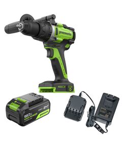 Акк. дрель-шуруповёрт GREENWORKS GD24DD140, 24 В, ударная , б/щет, 0-550/0-2100 об/мин, 70/140 Нм, Anti-kickback, 5 Ач, ЗУ