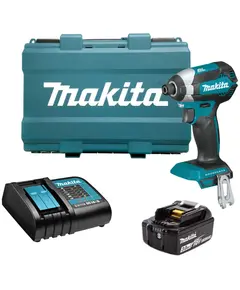 Аккумуляторный винтоверт ударный MAKITA DTD153SF, LXT 18В BL XPT, 1/4", 170 Нм, 1x3,0 Ач, з/у, кейс