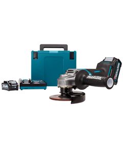 Акк. угловая шлиф. машина MAKITA GA013GU201, ADT, XGT BL 40В, 125 мм, 8500 об/м, 2x4.0Ач BL4040F, DC40RA, Makpac4