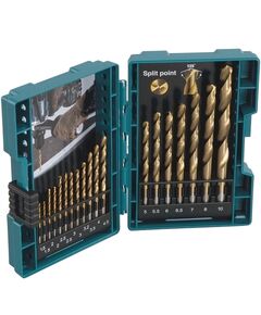 Набор сверл по металлу MAKITA HSS-TiN Economy, 19 шт. (D-67527)
