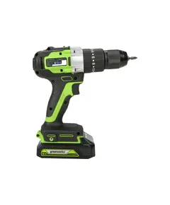 Акк. шуруповерт ударный GREENWORKS GD24DD60k2, 24 В, 1х2 Ач, 60 Нм, 0-600/1800 об/мин, БЗП 13 мм, бесщеточный, ЗУ, кейс (3704107UA)