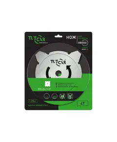 Нож для мотокосы TUSCAR BB0033, Standart, 255x25.4x4T, Grass