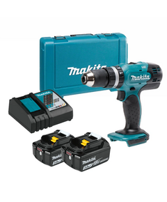 Аккумуляторный шуруповерт ударный MAKITA DHP453RFE, 18В, 2х3.0 Ач Li-ion, 13 мм, 0-400/0-1300 об/мин, 42/27 Нм, кейс