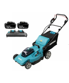 Аккумуляторная самоходная газонокосилка MAKITA DLM539CT2, LXT 2х18 В, 860 Вт, 53 см, 70л, 2.5-5 км/ч, 4в1, XPT (2xBL1850B, DC18SH)