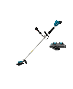 Аккумуляторный триммер MAKITA DUR368APT2, LXT BL 2х18 В, 550 Вт, велорукоятка, нож 4T, d-23см, М10xLH, (2xBL1850B, DC18RD)