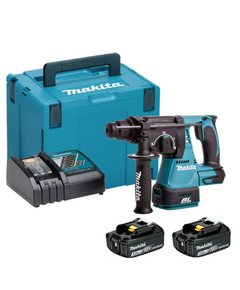 Акк. перфоратор MAKITA DHR242RFE, SDS+, 18 В, 2.4 Дж, 3.3 кг, Li-ion 2х3 Ач, 3 реж, кейс
