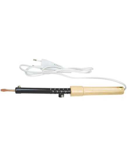 Паяльник FIT 220 В, деревянная ручка, плоское медное жало D=5 мм, 25 Вт (12-0225)
