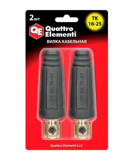 Разъем Quattro Elementi кабельный, вилка сварочн.каб.ТК 16-25 до 200А 2шт блистер