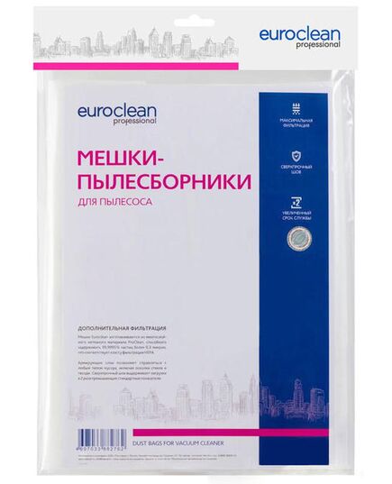 Мешки для пылесоса EURO Clean EUR-413(5шт) синтетич.однораз. ДИОЛД ПВУ-1400-50