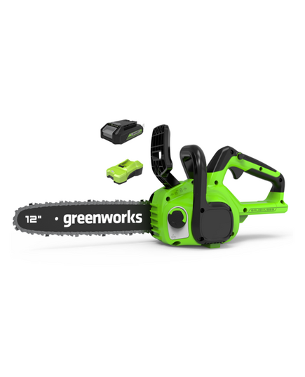 Аккумуляторная пила цепная GREENWORKS GD24CS30, 1х4Ач, ЗУ, изображение 2 от магазина Планета Инструмент Аккумуляторная пила цепная GREENWORKS GD24CS30, 1х4Ач, ЗУ, изображение 2