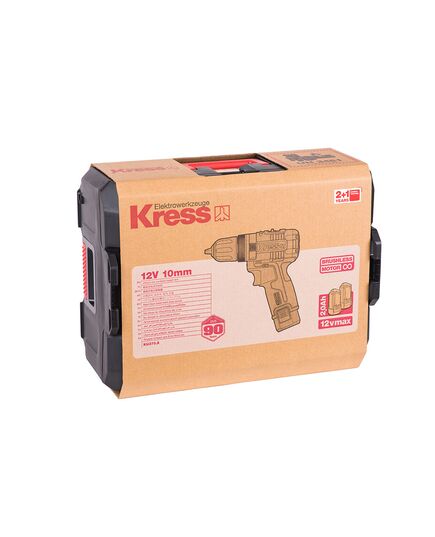 Аккумуляторный шуруповерт ударный KRESS KU370.2 BL, 2х2.0Ач Li-ion, кейс, изображение 10