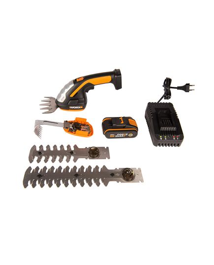 Аккумуляторные ножницы WORX WG801E.5 (в комплекте с тяпкой), изображение 2 от магазина Планета Инструмент Аккумуляторные ножницы WORX WG801E.5 (в комплекте с тяпкой), изображение 2