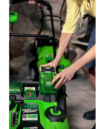 Газонокосилка аккумуляторная GREENWORKS Twin Force G40LM49DB (2500207), изображение 12