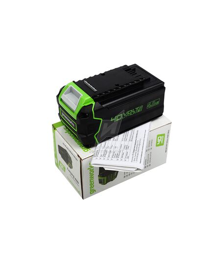 Аккумулятор GREENWORKS G40B4, 40В 4Ач Li-ion G-MAX 40V (2927007gw), изображение 4 от магазина Планета Инструмент Аккумулятор GREENWORKS G40B4, 40В 4Ач Li-ion G-MAX 40V (2927007gw), изображение 4
