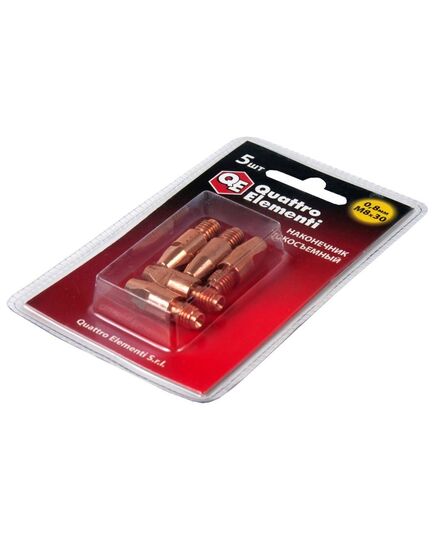Наконечник QUATTRO ELEMENTI токосъемный М8х30 0.8мм для горелки полуавтомата (5шт блистер) (771-268), изображение 2