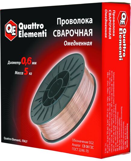 Проволока Quattro Elementi сварочная омедненная 0.6мм 5.0кг, изображение 3