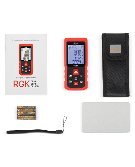 Дальномер лазерный RGK DL50, ±2мм расст.до50м (сложние/вычитание/угломер), изображение 3