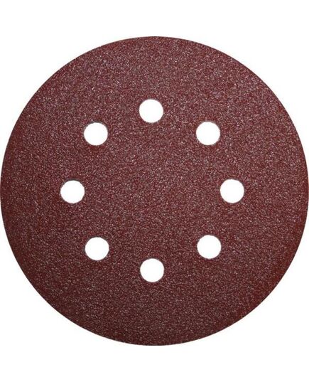 Круг шлифовальный ПРАКТИКА _125_р 80 липучка 8 отверстий 5шт (031-495) Профи, изображение 2