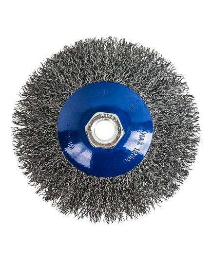 Щетка дисковая ПРАКТИКА М14 гофра 115мм мягкая с наклоном блистер (773-354), изображение 3