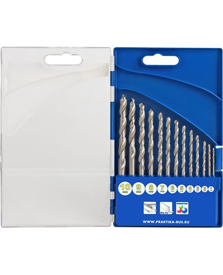 Набор сверл по металлу ПРАКТИКА 10шт 1-10мм шаг1.0мм ПРО-кассета (640-261) Профи, изображение 4