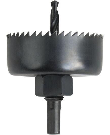 Набор коронок ПРАКТИКА по дереву 12шт. 20.25.32.35.40.51.60.68.76.82.102.127мм+2адаптера кейс (773-2, изображение 4