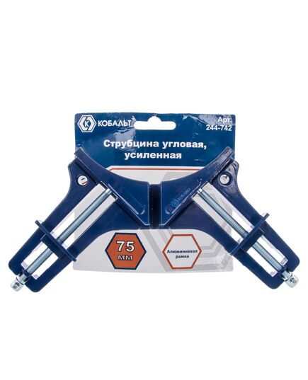 Струбцина КОБАЛЬТ угловая 75мм усиленная (244-742), изображение 2