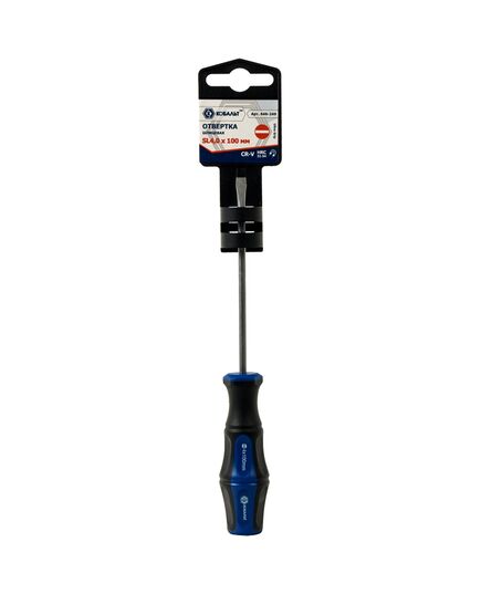 Отвёртка КОБАЛЬТ Ultra Grip SL 4.0х100мм CR-V двухкомп.рукоятка (1шт) подвес (646-249), изображение 3