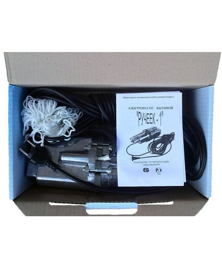 Насос вибрац.погружной РУЧЕЕК - 1М (медь), (г.Могилев)(короб), 10м 225Вт нижний забор напор60м, изображение 3