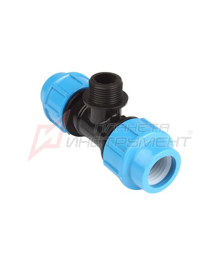 Тройник ДЖИЛЕКС ПНД РР 32 x 1” x 32 (9440) с наружной трубной резьбой, изображение 2